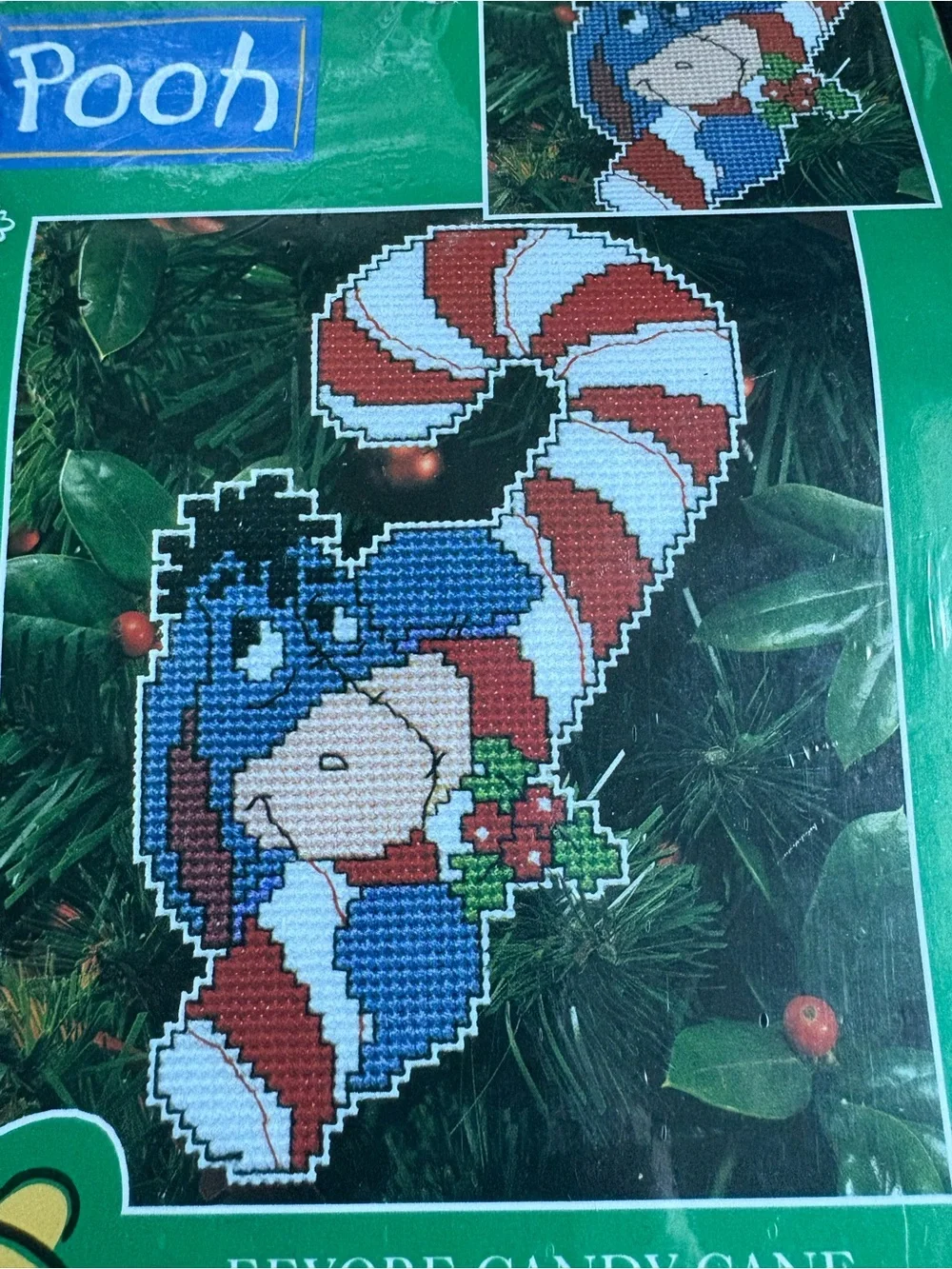 Eeyore Candy Cane Ornament Counted Cross Stitch Kit Leisure Arts - SEALED
